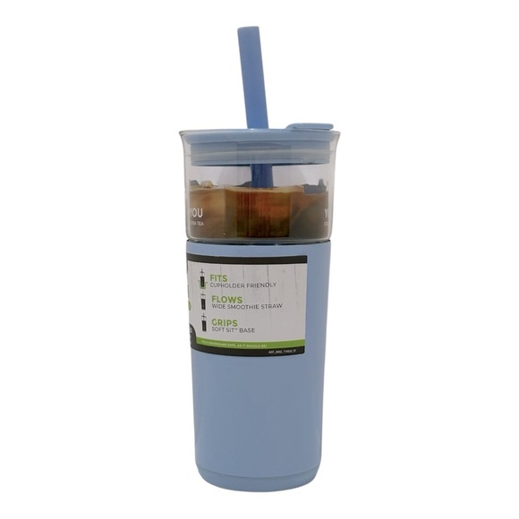 REDUCE Aspen Borosilicate glass Tumbler Straw Vacuum insulated Blue 20 oz. NEW - Picture 6 of 9